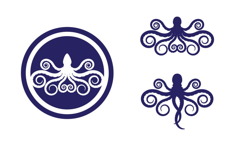 Szablon projektu ilustracji ikony wektorowej ośmiornicy w wersji 3.2