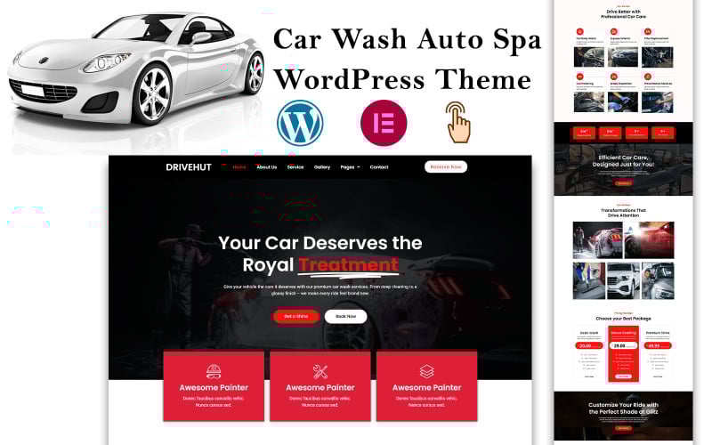 Drivehut - тема WordPress для автомийки та автоспа