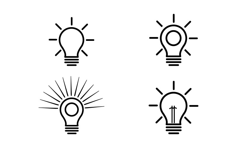 Ilustração do modelo de design do logotipo do símbolo da lâmpada v.1