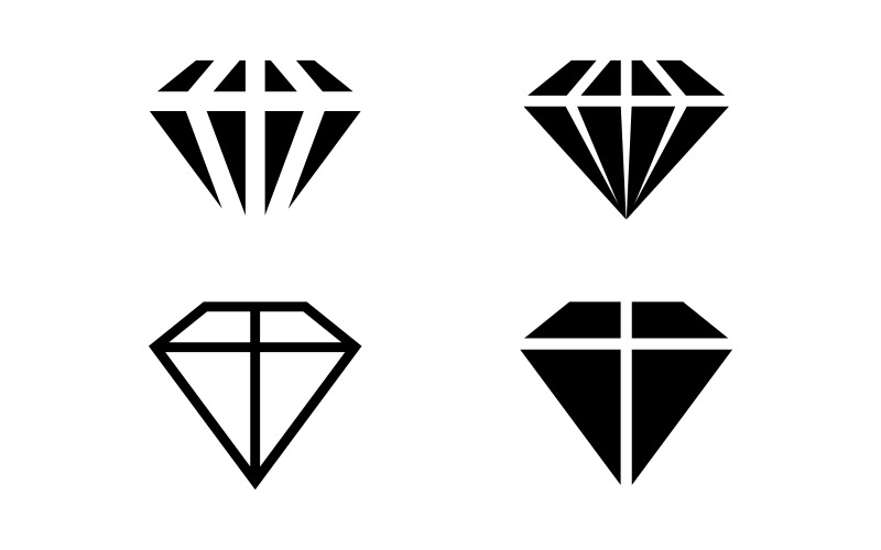 Ilustração vetorial do logotipo do ícone de diamante de joias de luxo v3.2