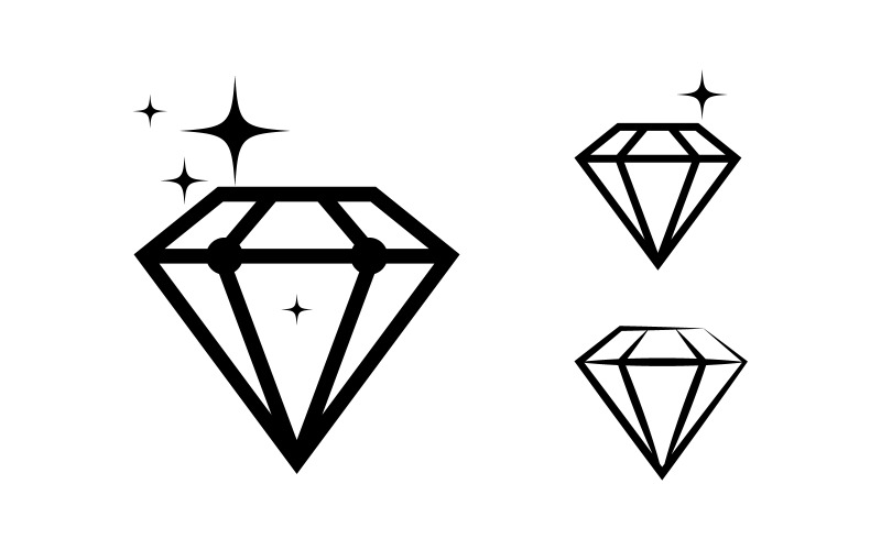 Ilustración vectorial del logotipo de un diamante de joyería de lujo (v3.4)