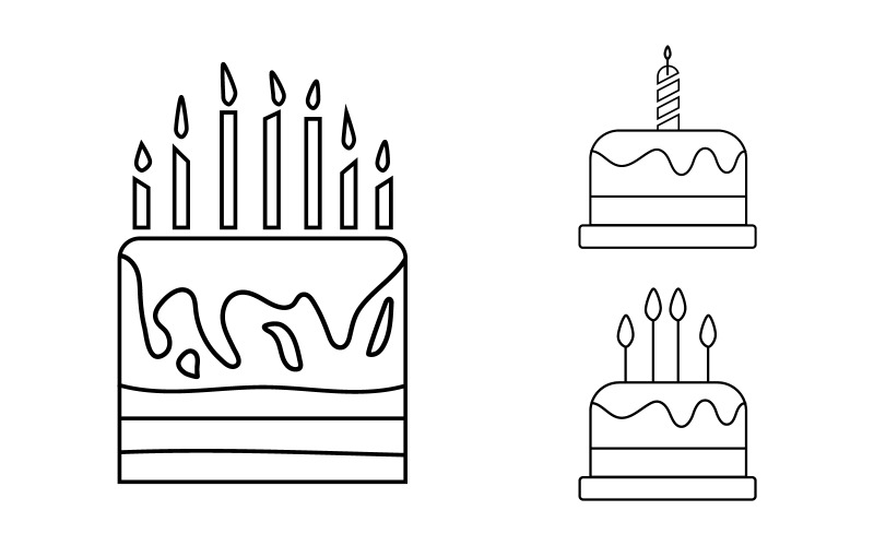 Plantilla de diseño de icono vectorial de pastel dulce v3.2