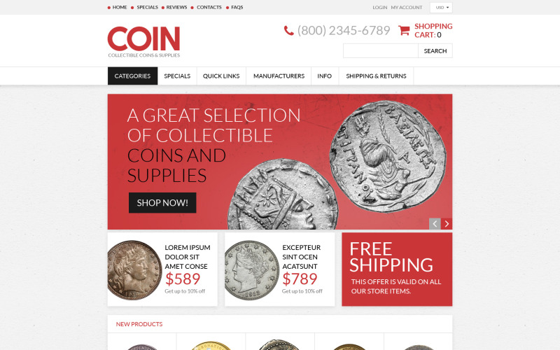 отзывчивый шаблон zencart для антикварного магазина