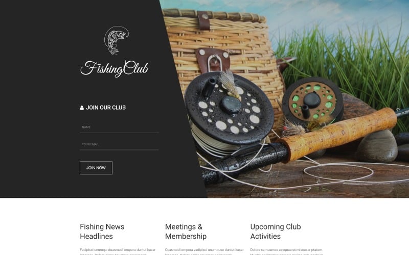 Fishing Responsive Landing Page Template