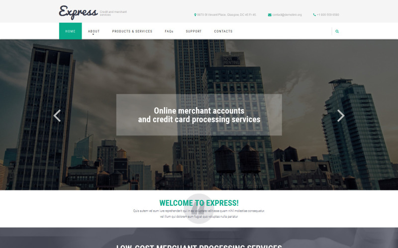 Modèle de site Web de services marchands - TemplateMonster