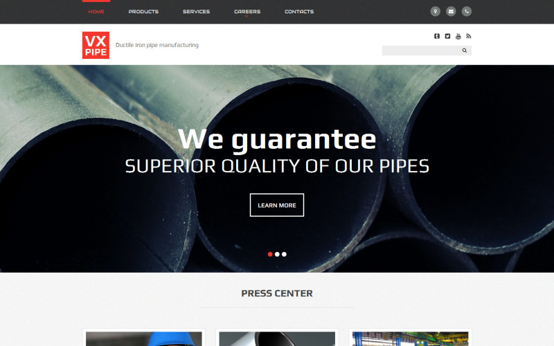 Plantilla para sitio web de VX Pipe