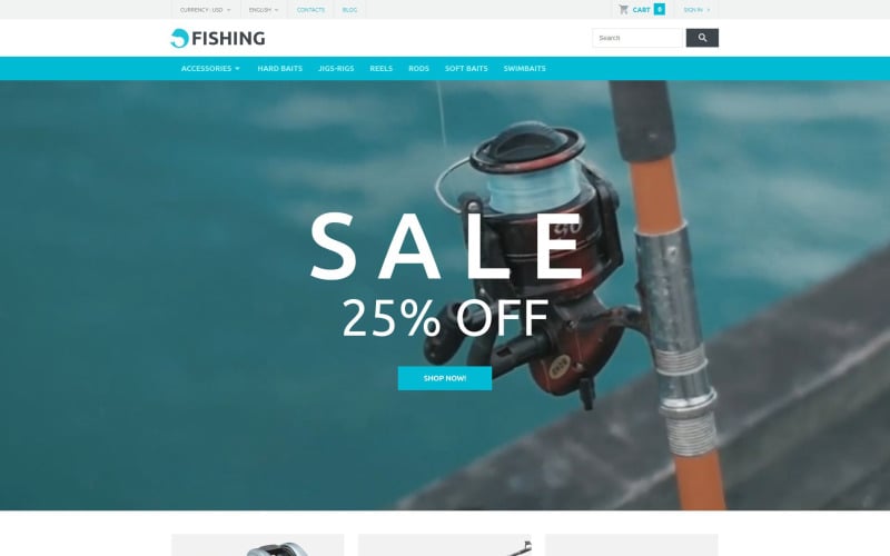 Tema de PrestaShop para Tienda de pesca