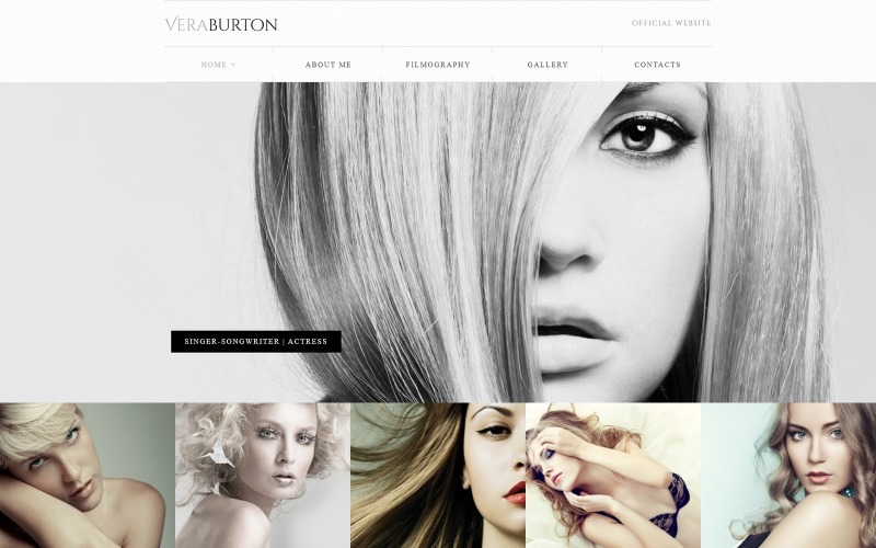 Vera Burton - Modello di sito Web elegante HTML reattivo per pagine personali