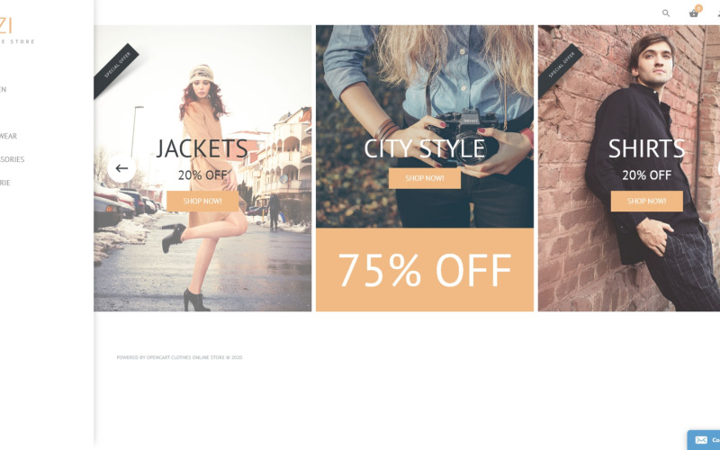 шаблон zizi opencart