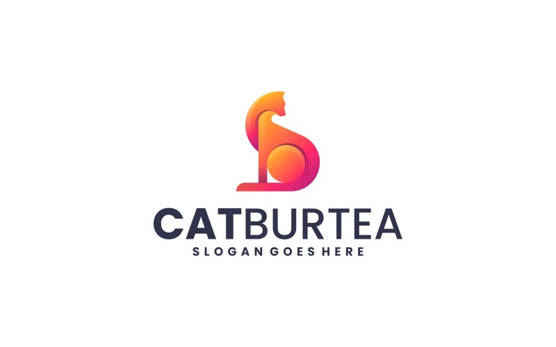 Gradient Modern Cat-logoontwerp 241