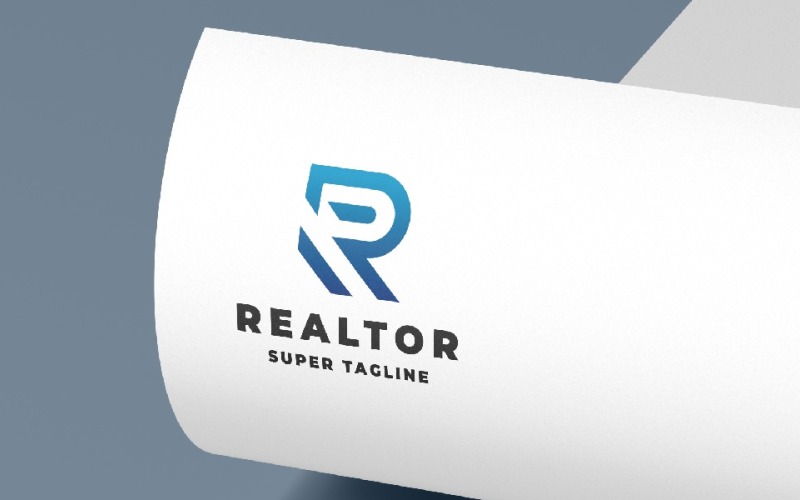 Modelo de logotipo com letra R para corretor de imóveis