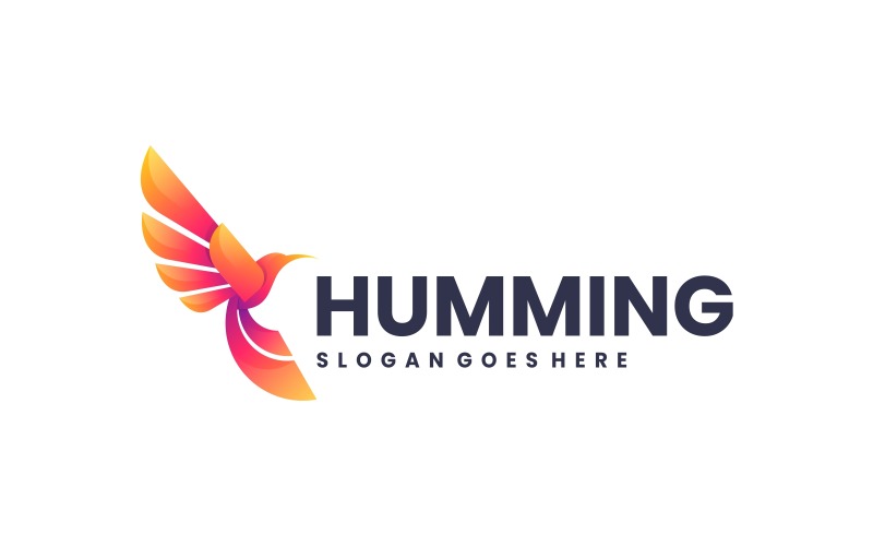 Modern kolibrilogotypdesign med gradient