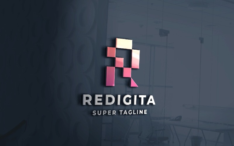 Szablon Logo Redigita Litera R