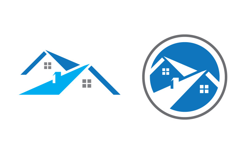 Home industrieel Eigendom concept pictogram logo illustratie v3.1