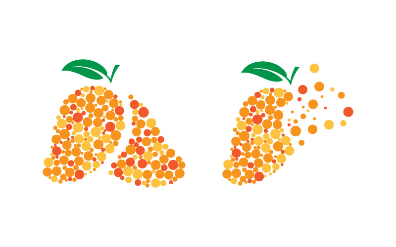 Mango-Logo für frisches Obst, Vektorsymbol-Illustration v3.5
