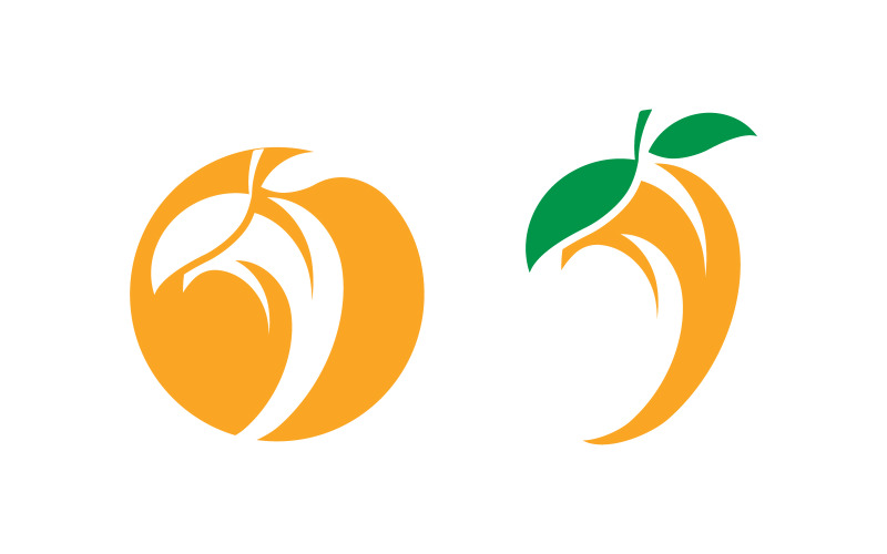 Mango taze meyve logosu tasarımı Vektör simge çizimi v3.7