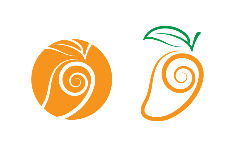 Mango vers fruit logo ontwerp Vector icoon illustratie v3.6
