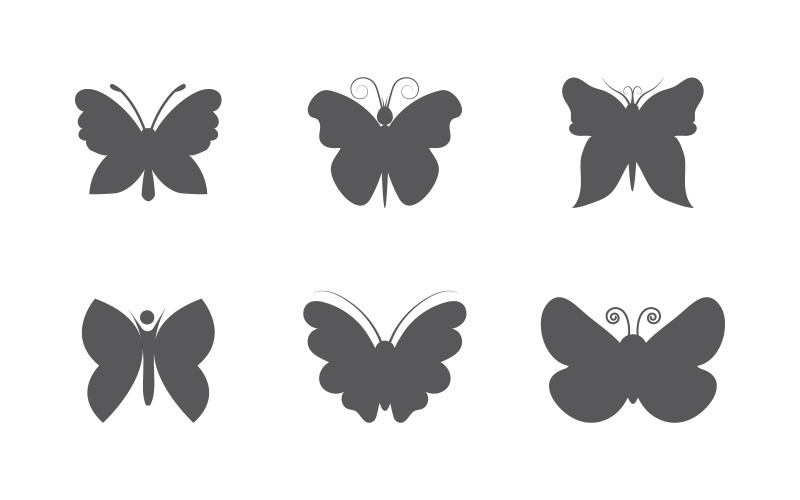Modèle de conception d'icône de logo vectoriel Butterfly Beauty v3.1