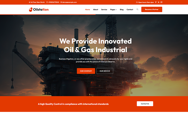 Oilstation - Thème WordPress pour stations-service et pétrole