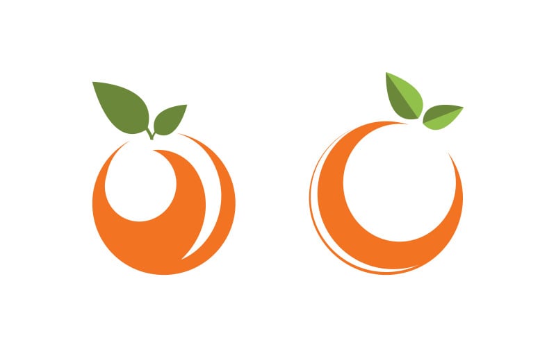 Apelsin färsk frukt logotyp design vektor ikon illustration v3.5