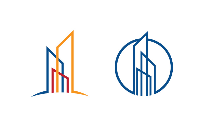Domácí průmyslové nemovitosti koncept ikona logo ilustrace v3.3