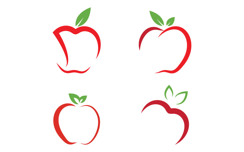 Ilustração de ícone de design vetorial de nutrição de maçã saudável v3.4