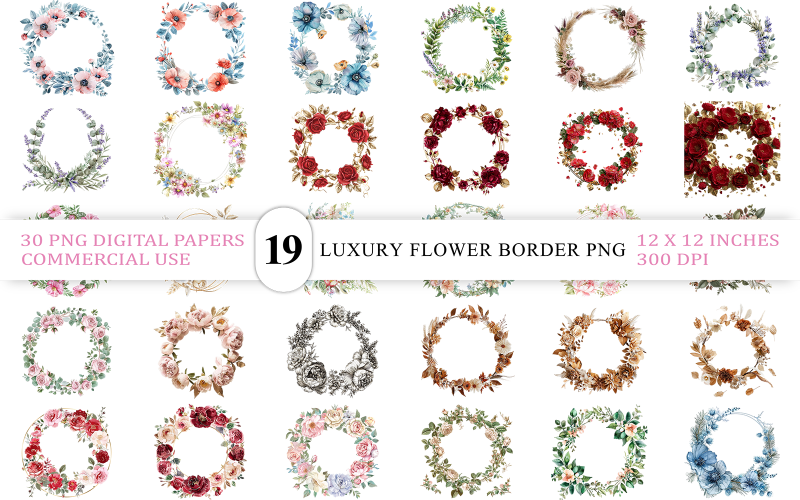 Mjuka blommiga transparenta PNG-kransar | Elegant röd blommig ram | Romantisk pastellblommig ram PNG