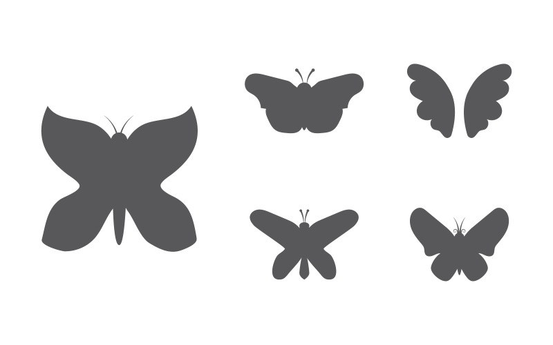 Modelo de design de ícone de logotipo vetorial de beleza de borboleta v3.4
