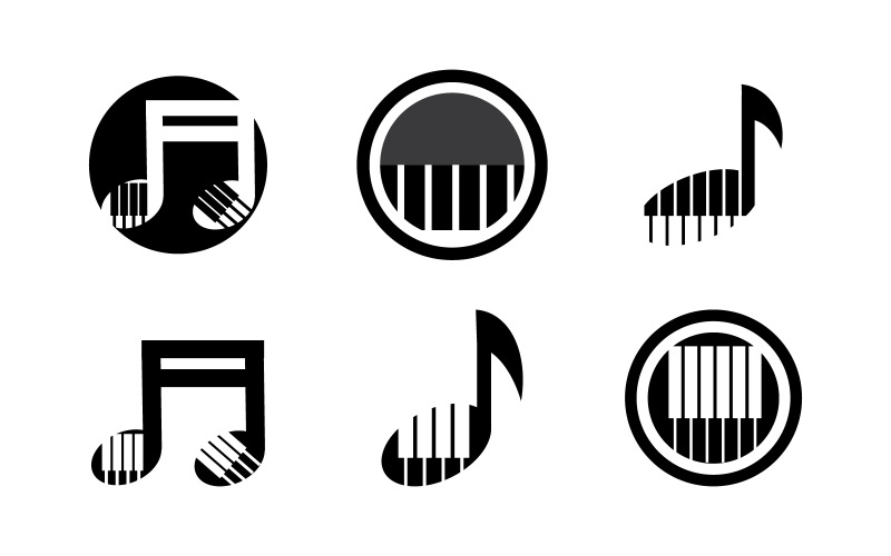 Modelo de design de ilustração vetorial de ícone de educação musical para piano v3.1
