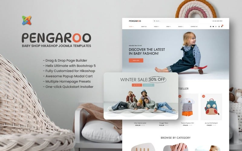 Pengaroo - Babybutik Hikashop Joomla-mallar