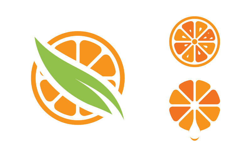 Projekt logo świeżego owocu pomarańczowego Ilustracja ikony wektorowej v3.3