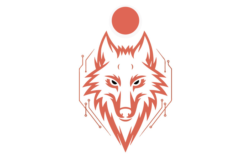 Una ilustración digital de un poderoso lobo solitario.