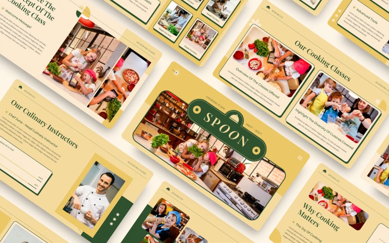 Modello di Google Slides per lezioni di cucina