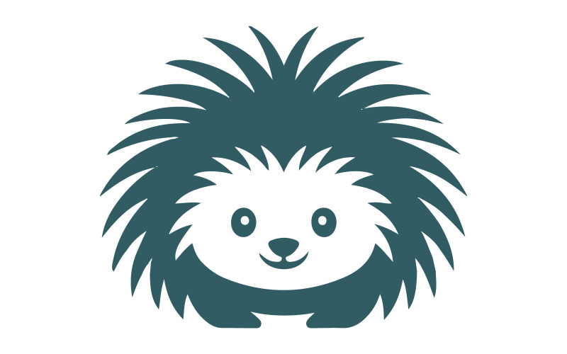 En logotypdesign med ett stiliserat piggsvin
