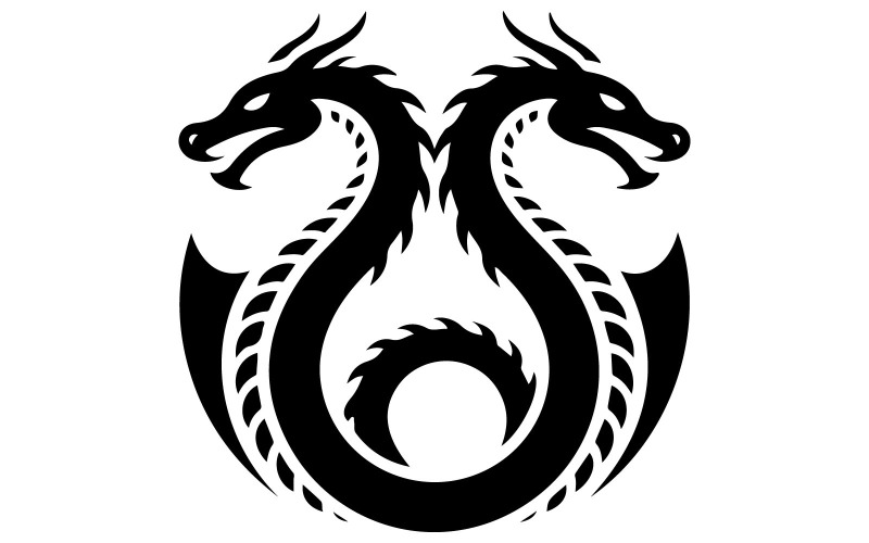 Il logo presenta un drago grigio