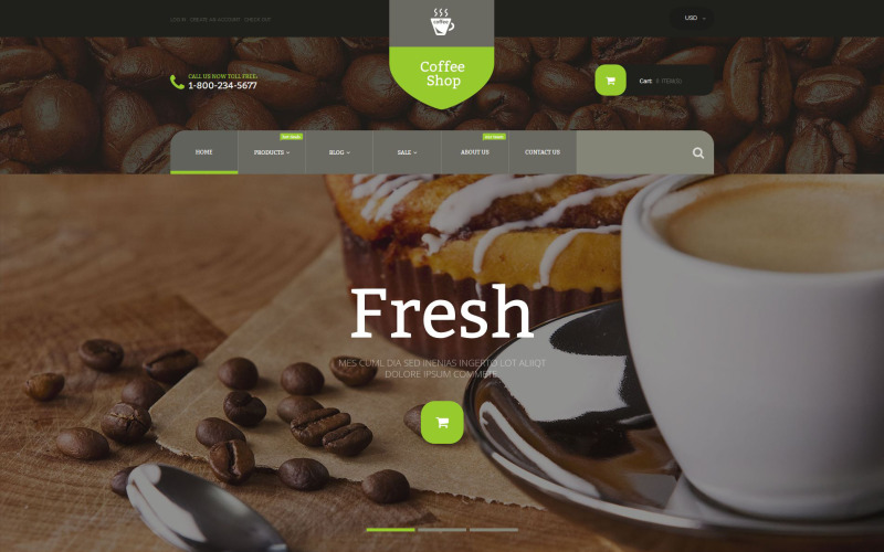 кофейня shopify тема