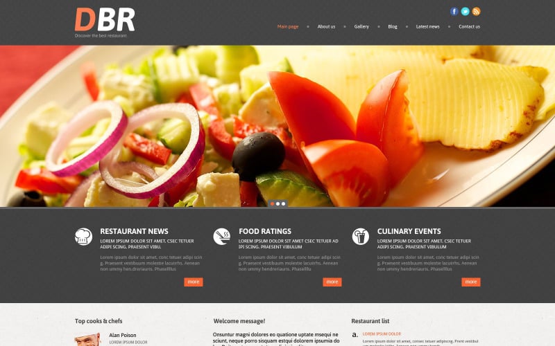 European Restaurant Responsive WordPress Theme