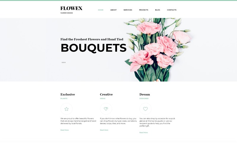 Flowex - Modèle Joomla propre prêt à l'emploi pour fleuriste
