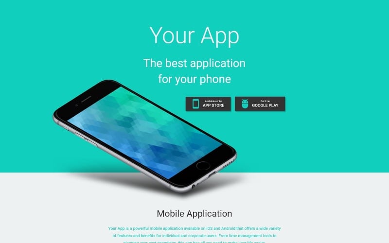 La tua app - Modello di pagina di destinazione HTML minimo del software