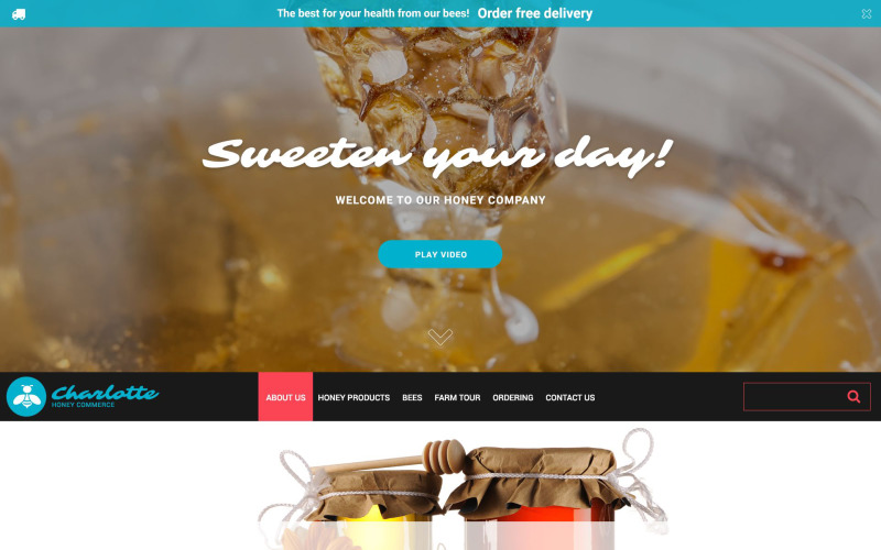 Modello di sito Web del negozio di miele
