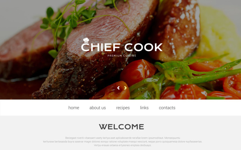 Modello di sito Web del sito di Chef Cook