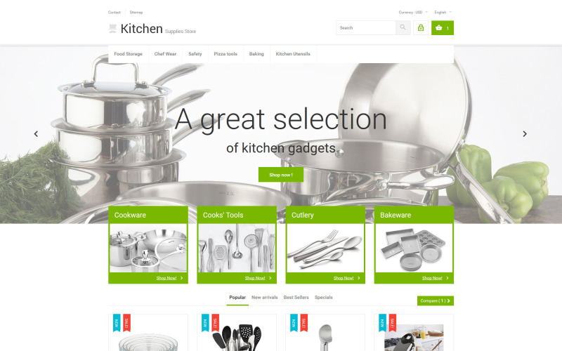 Mutfak Gereçleri Mağazası PrestaShop Teması