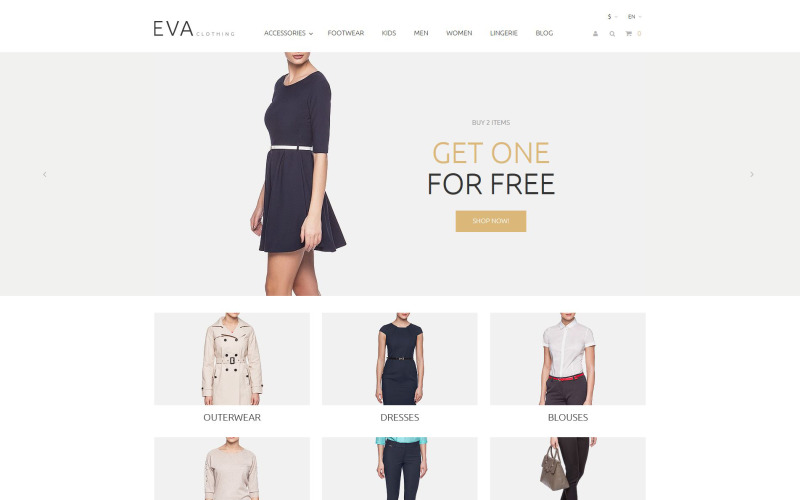 PrestaShop motiv EVA oblečení