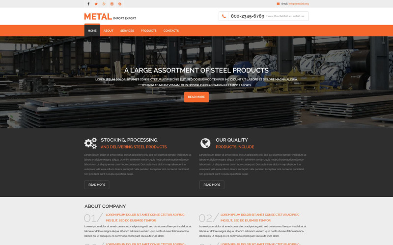 Responsive Website-Vorlage von Steelworks