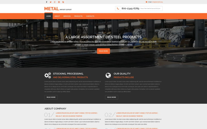 Šablona webových stránek Responsive Steelworks