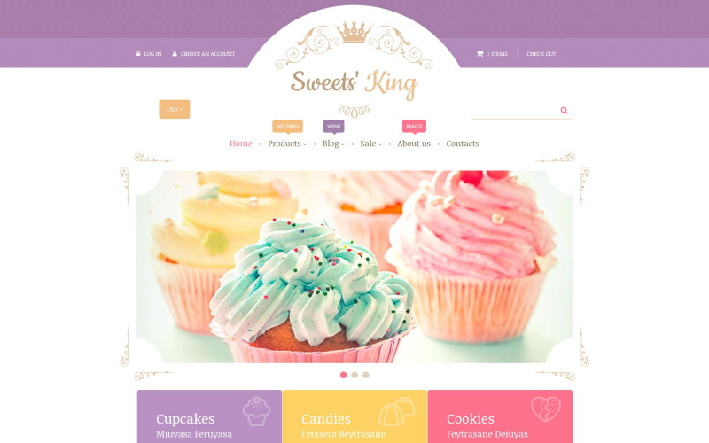 тема sweets' king shopify theme