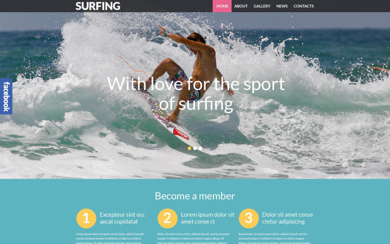 Thème WordPress réactif de surf