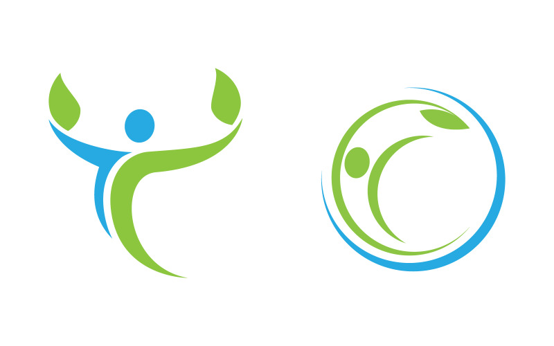 Gesundes Leben Menschliches Zeichen Logo Zeichen Illustration v3.10