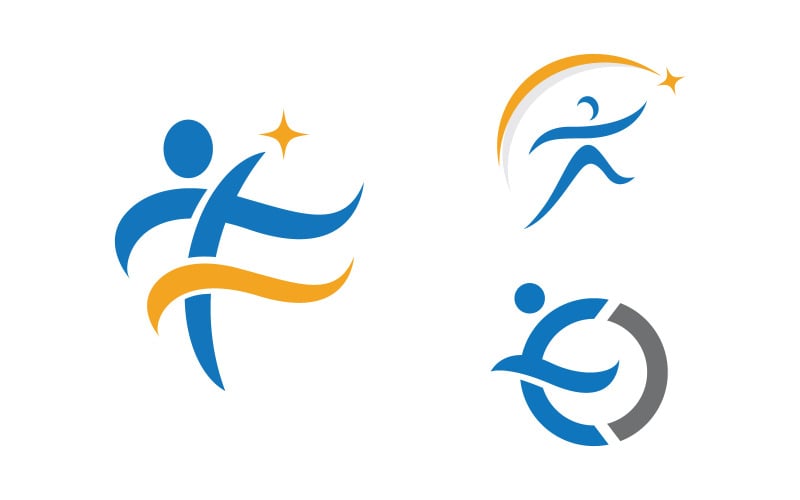 Gezond leven Menselijk karakter logo teken illustratie v3.2