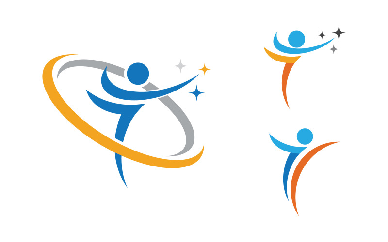 Ilustração de logotipo de personagem humano de vida saudável v3.6